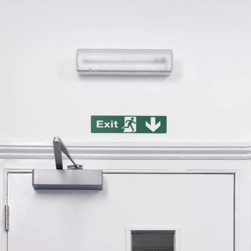 Fire safety solution emergency exit door